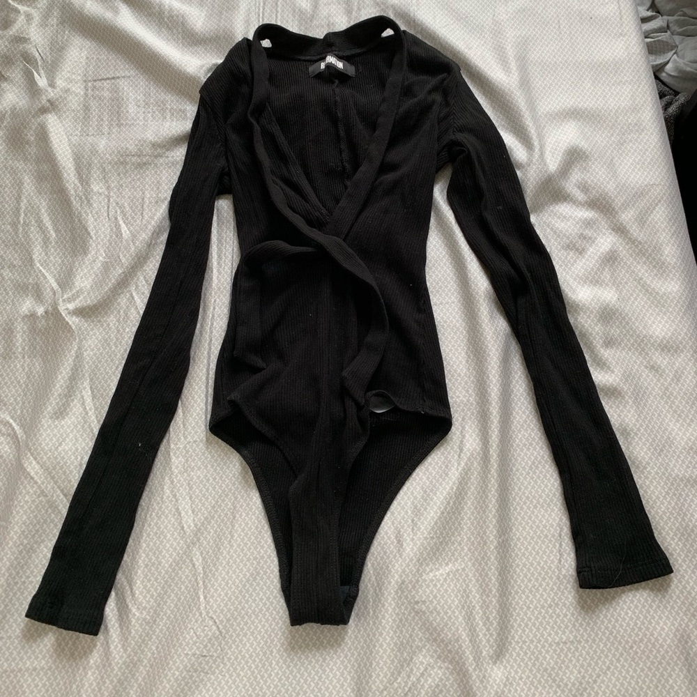 Reformation front tie body suit